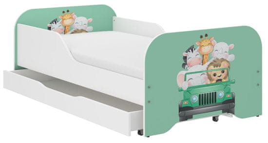 Wooden Toys MIKI gyerekágy 160x80cm ajándék matraccal, ágyneműtartó nélkül - kirándulás