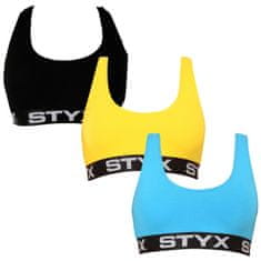 Styx 3PACK női sportmelltartó többszínű (3IP96089) - méret L