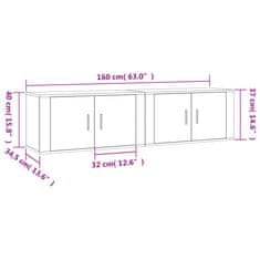 Vidaxl 2 db betonszürke fali TV-szekrény 80 x 34,5 x 40 cm 3188354