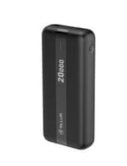 Tellur PBC203 20000mAh Powerbank, 2xUSB+C típusú+MicroUSB, fekete