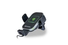 Verbatim FWC-03,PRO gyorstöltő Qi vezeték nélküli autós tartó automatikus telefonrögzítéssel, fekete