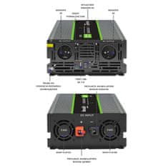 Qoltec Monolith feszültség átalakító | 2000W | 4000W | 12V - 230V-ra | Pure Sine