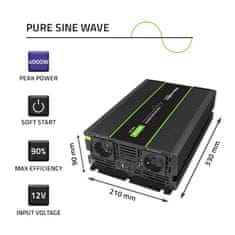 Qoltec Monolith feszültség átalakító | 2000W | 4000W | 12V - 230V-ra | Pure Sine