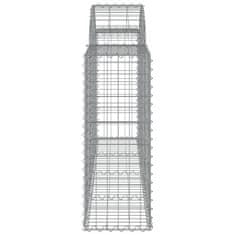 Greatstore 3 db íves horganyzott vas gabion kosár 200x30x80/100 cm