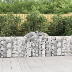 Greatstore 20 db íves horganyzott vas gabion kosár 200x30x80/100 cm