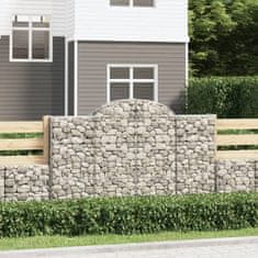 Greatstore 2 db íves horganyzott vas gabion kosár 200x50x120/140 cm