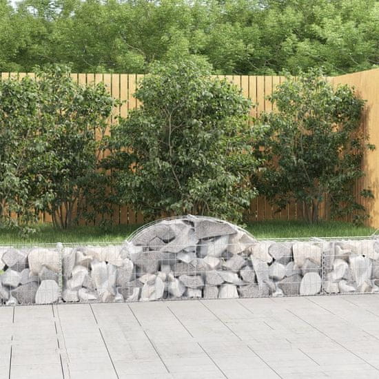 Greatstore 3 db íves horganyzott vas gabion kosár 200x30x40/60 cm