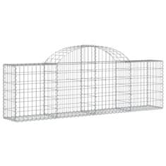 Greatstore 3 db íves horganyzott vas gabion kosár 200x30x60/80 cm