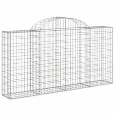 Greatstore 11 db íves horganyzott vas gabion kosár 200x30x100/120 cm