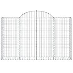 Greatstore 3 db íves horganyzott vas gabion kosár 200x30x120/140 cm