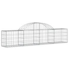 Greatstore 3 db íves horganyzott vas gabion kosár 200x30x40/60 cm