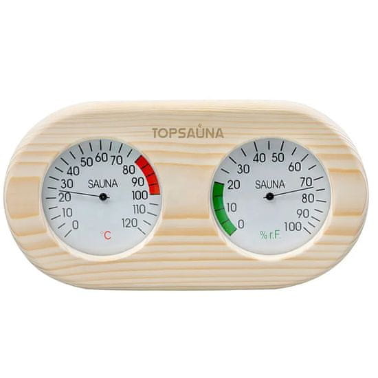 Topsauna Fa hőmérő higrométerrel szaunához - Fenyő