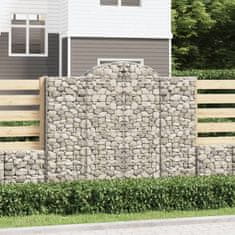 Greatstore 5 db íves horganyzott vas gabion kosár 200x50x160/180 cm