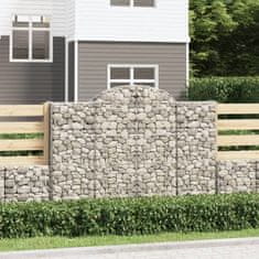 Greatstore 11 db íves horganyzott vas gabion kosár 200x50x140/160 cm