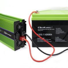 Qoltec Monolith feszültségátalakító | akkumulátor töltés |UPS |1000W | 2000W |12V - 230V |Clean Sine Inverter |LCD