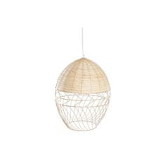 NEW Mennyezeti lámpa DKD Home Decor Fém Fehér Világosbarna Rattan 50 W (30 x 30 x 38 cm)