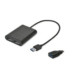 NEW USB C HDMI adapter i-Tec U3DUAL4KDP Fekete