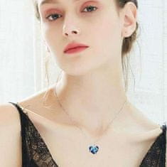 Netscroll Kék női szív alakú nyaklánc felirattal, Titanic ékszer az 'Örökké szeretlek' üzenettel, ezüstözött fém 925, TitanicNecklace