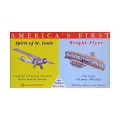 KECJA Műanyag modell - repülőgép America's First - Spirit of St Louis / Wright Flyer - Glencoe Models (2db)