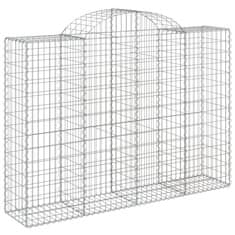 Greatstore 3 db íves horganyzott vas gabion kosár 200x50x140/160 cm