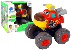 Lean-toys Monster Truck Bull Red babáknak nagy kerekek nagy kerekekkel