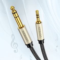 Ugreen Ugreen AV127 audio kábel 3.5mm mini jack-6.35mm jack, TRS, 1m - Szürke