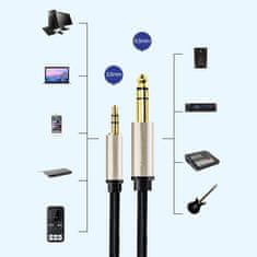 Ugreen Ugreen AV127 audio kábel 3.5mm mini jack-6.35mm jack, TRS, 1m - Szürke