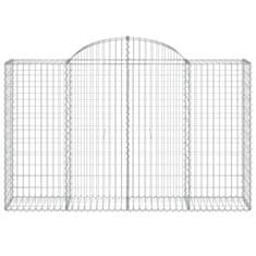 Greatstore 3 db íves horganyzott vas gabion kosár 200x50x120/140 cm