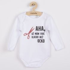 NEW BABY Új baba nyomtatott body több szőr, mint apa - 80 (9-12m)