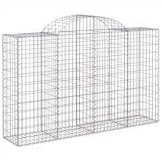 Greatstore 15 db íves horganyzott vas gabion kosár 200x50x120/140 cm