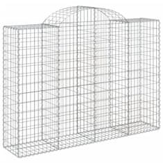 Greatstore 14 db íves horganyzott vas gabion kosár 200x50x140/160 cm