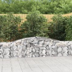 Greatstore 10 db íves horganyzott vas gabion kosár 400x30x60/80 cm