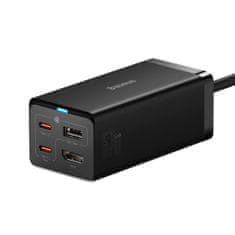 BASEUS GaN5 Pro gyorstöltő asztali adapter 2x USB-C + USB-A + HDMI 67W 1,5m kábel CCGP110201, fekete