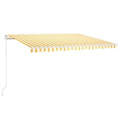 Vidaxl sárga-fehér szélérzékelős és LED-es napellenző 450 x 300 cm 3068933