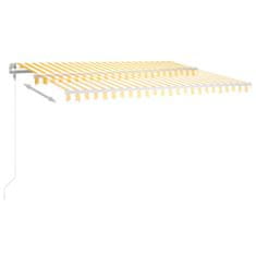 Vidaxl sárga-fehér szélérzékelős és LED-es napellenző 450 x 300 cm 3068933