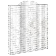 Greatstore 2 db íves horganyzott vas gabion kosár 200x30x220/240 cm