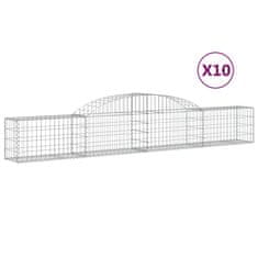 Greatstore 10 db íves horganyzott vas gabion kosár 300x30x40/60 cm