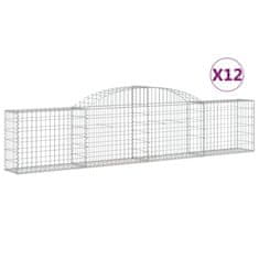 shumee 12 db íves horganyzott vas gabion kosár 300x30x60/80 cm