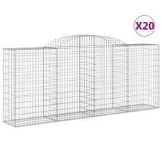 Greatstore 20 db íves horganyzott vas gabion kosár 300x50x120/140 cm