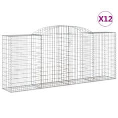 shumee 12 db íves horganyzott vas gabion kosár 300x50x120/140 cm