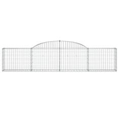 Greatstore 17 db íves horganyzott vas gabion kosár 300x30x60/80 cm