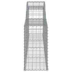 Greatstore 3 db íves horganyzott vas gabion kosár 300x30x60/80 cm