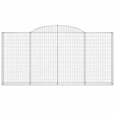 Greatstore 10 db íves horganyzott vas gabion kosár 300x30x140/160 cm