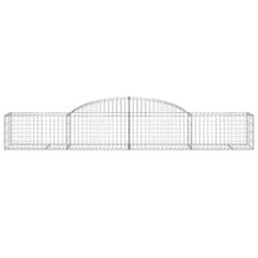 Greatstore 3 db íves horganyzott vas gabion kosár 300x50x40/60 cm