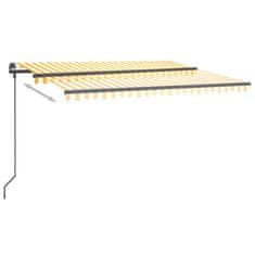 Vidaxl sárga-fehér automata szélérzékelős és LED-es napellenző 4 x 3 m 3070153