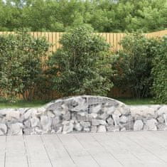 Greatstore 3 db íves horganyzott vas gabion kosár 300x30x40/60 cm