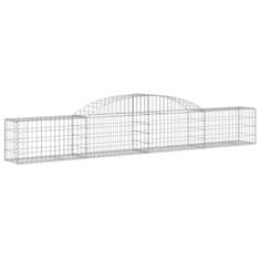 Greatstore 3 db íves horganyzott vas gabion kosár 300x30x40/60 cm