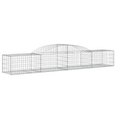 Greatstore 17 db íves horganyzott vas gabion kosár 300x50x40/60 cm