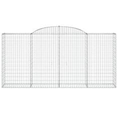 Greatstore 3 db íves horganyzott vas gabion kosár 300x50x140/160 cm