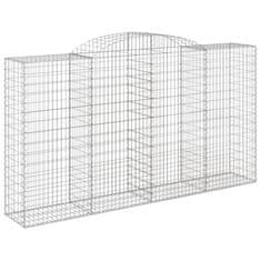 Greatstore 3 db íves horganyzott vas gabion kosár 300x50x160/180 cm